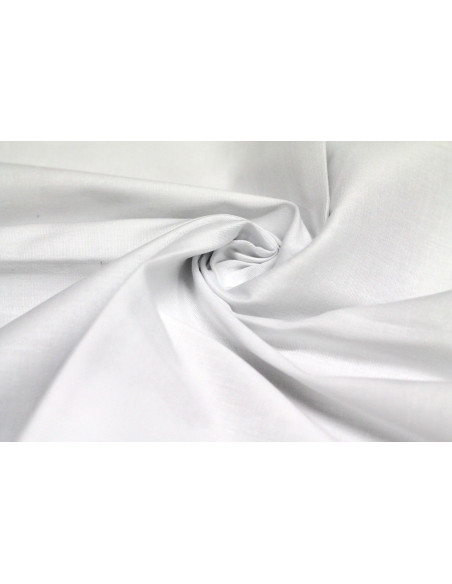 Tissu Popeline Coton/Elasthanne Blanche -Au Metre