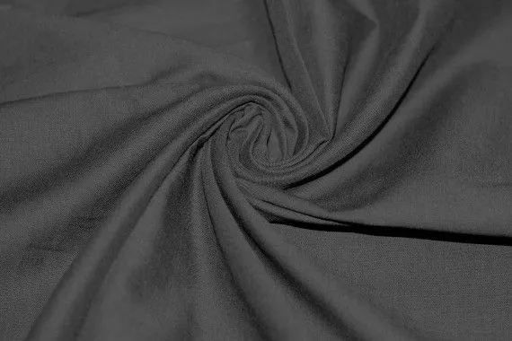 Tissu Voile Uni 100% Coton Noir Coupon de 3 metres