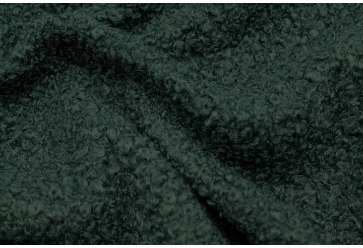 Tissu Tweed Bouclette Chloé Vert Sapin -Au Mètre