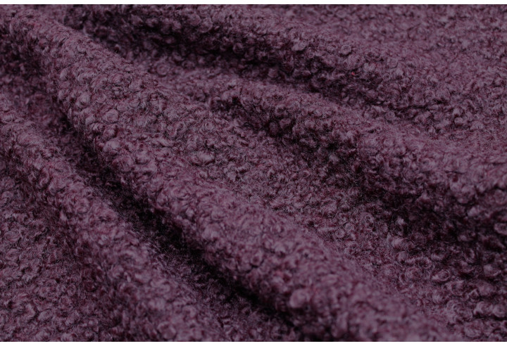 Tissu Tweed Bouclette Chloé Bordeaux -Au Mètre