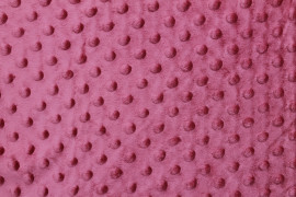 Tissu Polaire Minky Pois Framboise -Au Mètre