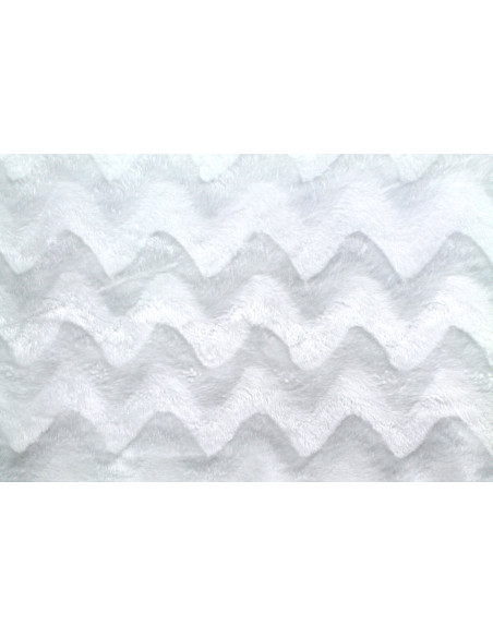 Tissu Polaire Minky Vague Blanc -Au Mètre