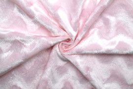 Tissu Polaire Minky Vague Rose Pâle -Au Mètre