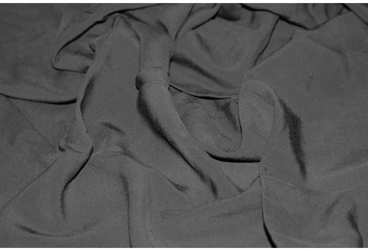 Tissu Voile Uni 100% Viscose Noir -Au Metre