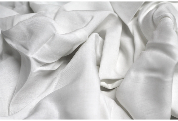 Tissu Voile Uni 100% Viscose Ecru -Au Metre