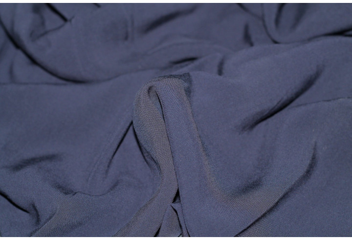 Tissu Voile Uni 100% Viscose Marine -Au Metre