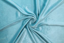 Tissu Velours Touché Soie Bleu Aqua -Au Mètre