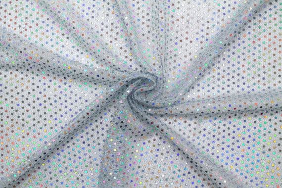 Tissu Lamé Ciel Mini Paillettes multicolores -Au Mètre