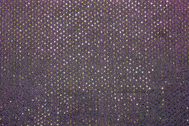 Tissu Lamé Noir/Violet Mini Paillettes dorées -Au Mètre