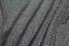 Tissu Lamé Noir/Argent Mini Paillettes dorées -Au Mètre