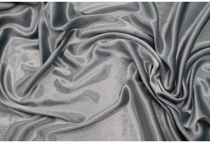 Tissu Velours Touché Soie Gris -Au Mètre