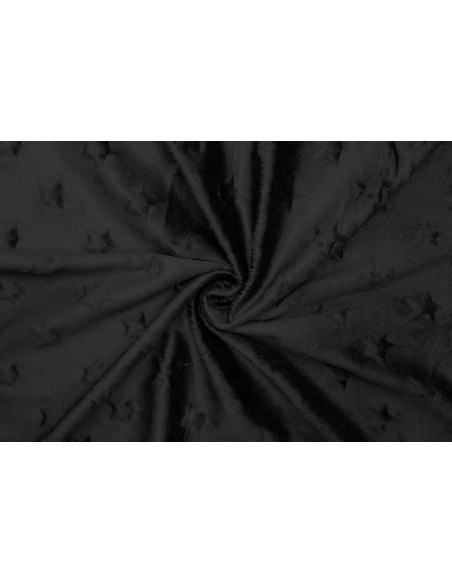 Tissu Polaire Minky Etoile Noir -Au Mètre