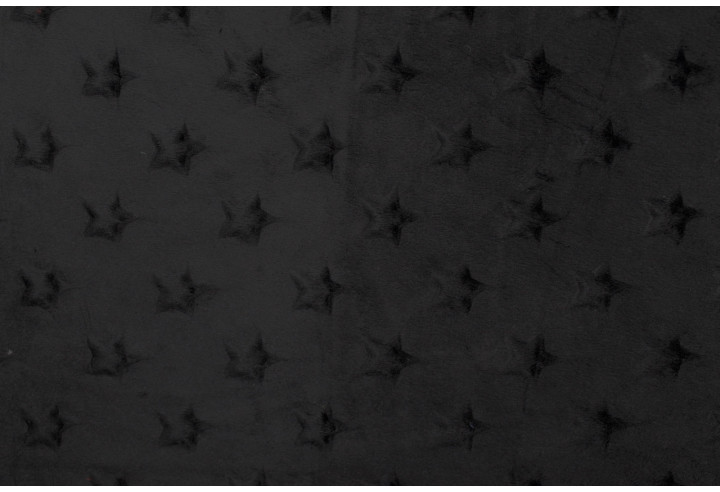 Tissu Polaire Minky Etoile Noir -Au Mètre