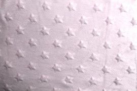 Tissu Polaire Minky Etoile Rose pâle -Au Mètre