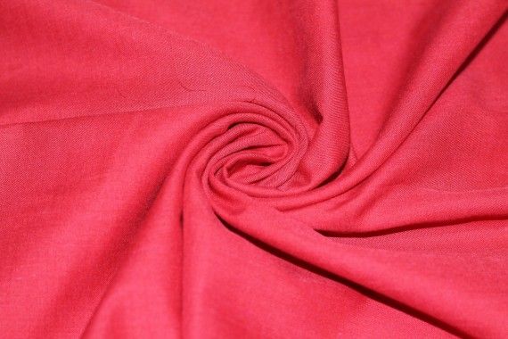 Tissu Voile Uni Polycoton Rouge Coupon de 3 metres