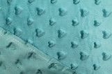 Tissu Polaire Minky Coeur Turquoise -Au Mètre