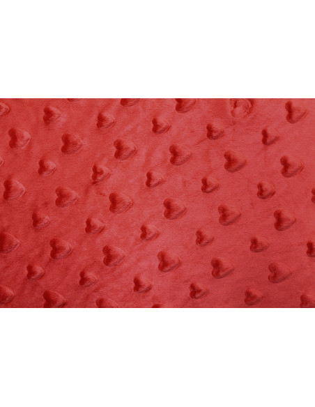 Tissu Polaire Minky Coeur Rouge -Au Mètre