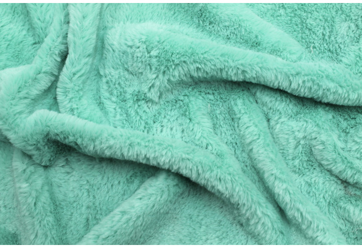 Tissu Fausse Fourrure Vert d'eau -Au Mètre