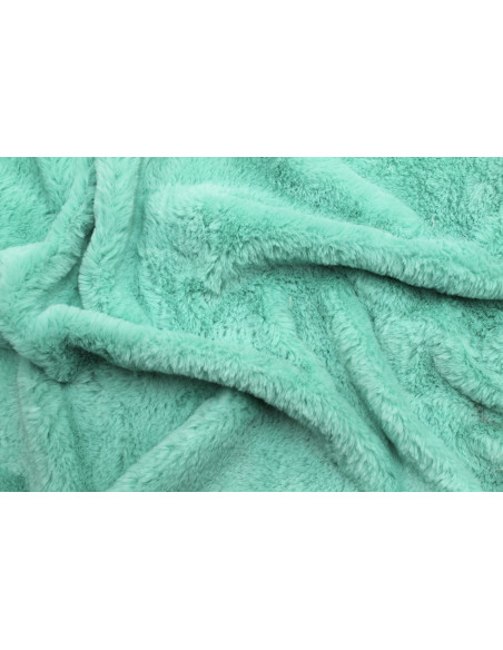 Tissu Fausse Fourrure Vert d'eau -Au Mètre