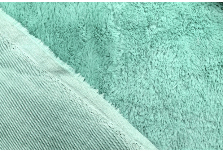 Tissu Fausse Fourrure Vert d'eau -Au Mètre
