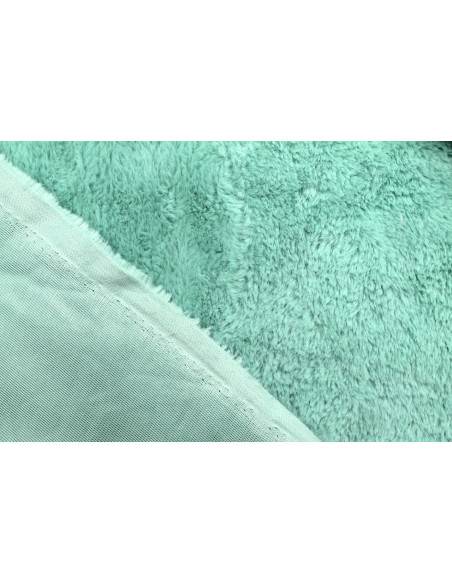 Tissu Fausse Fourrure Vert d'eau -Au Mètre