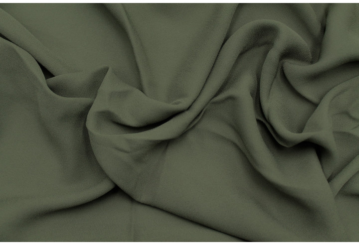 Tissu Crêpe Mousseline Twist Kaki -Au Mètre