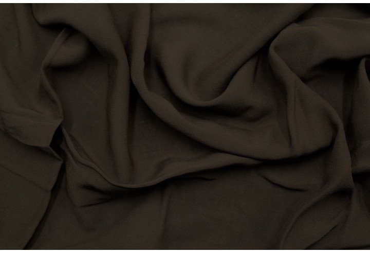 Tissu Voile Uni 100% Viscose Marron Foncé -Au Metre