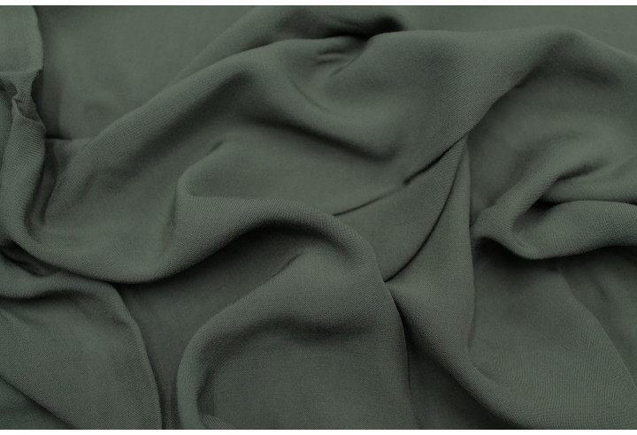 Tissu Voile Uni 100% Viscose Kaki -Au Metre