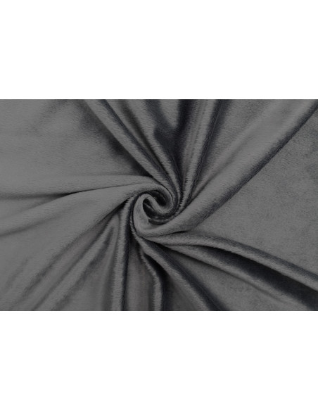 Tissu Velours Ras Uni Gris foncé -Au Mètre