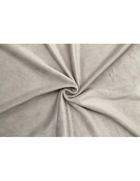 Tissu Velours Ras Uni Gris Perle -Au Mètre