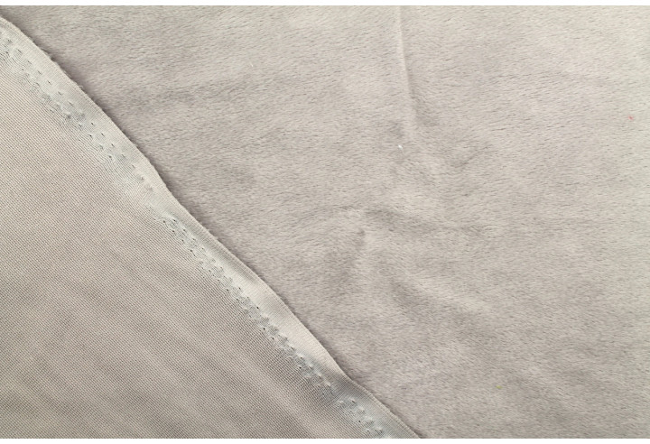 Tissu Velours Ras Uni Gris Perle -Au Mètre