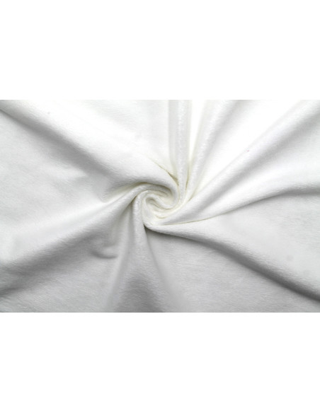 Tissu Velours Ras Uni Ecru -Au Mètre