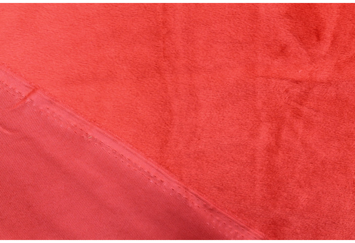 Tissu Velours Ras Uni Rouge -Au Mètre