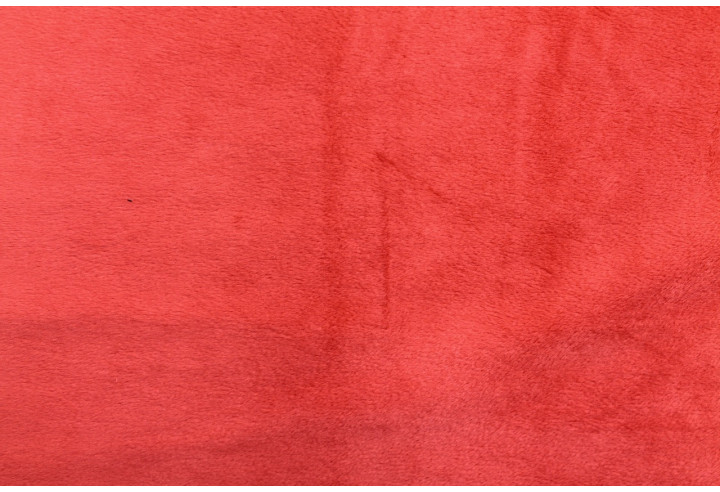 Tissu Velours Ras Uni Rouge -Au Mètre