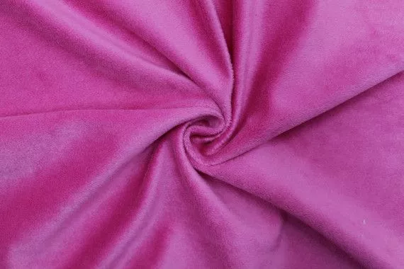 Tissu Velours Ras Uni Fuchsia -Au Mètre