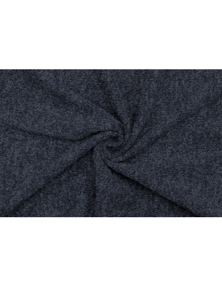 Tissu Maille Pull Côtelé Chiné Marine -Au Mètre