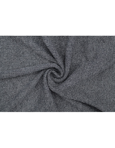 Tissu Maille Pull Côtelé Chiné Gris -Au Mètre
