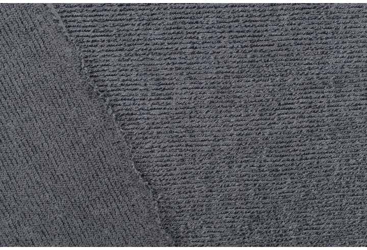 Tissu Maille Pull Côtelé Chiné Gris -Au Mètre