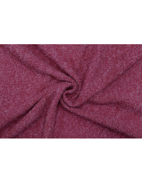 Tissu Maille Pull Côtelé Chiné Rouge -Au Mètre