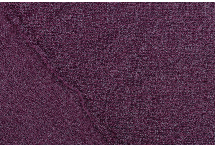 Tissu Maille Pull Côtelé Lurex Bordeaux -Au Mètre