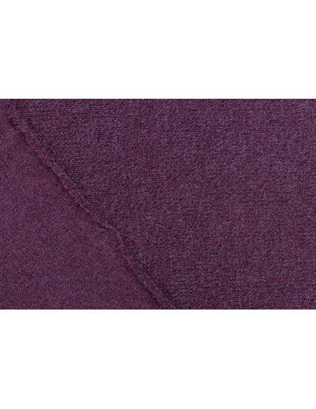 Tissu Maille Pull Côtelé Lurex Bordeaux -Au Mètre