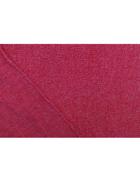 Tissu Maille Pull Côtelé Lurex Rouge -Au Mètre