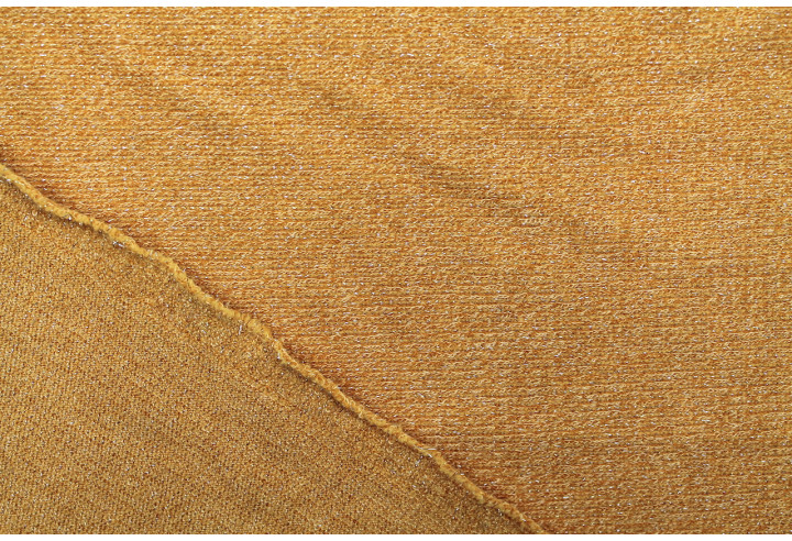 Tissu Maille Pull Côtelé Lurex Safran -Au Mètre