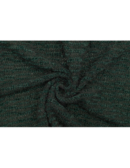 Tissu Maille Tricot à Poils Brillant Vert Sapin -Au Mètre