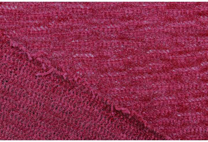 Tissu Maille Tricot à Poils Brillant Rouge -Au Mètre
