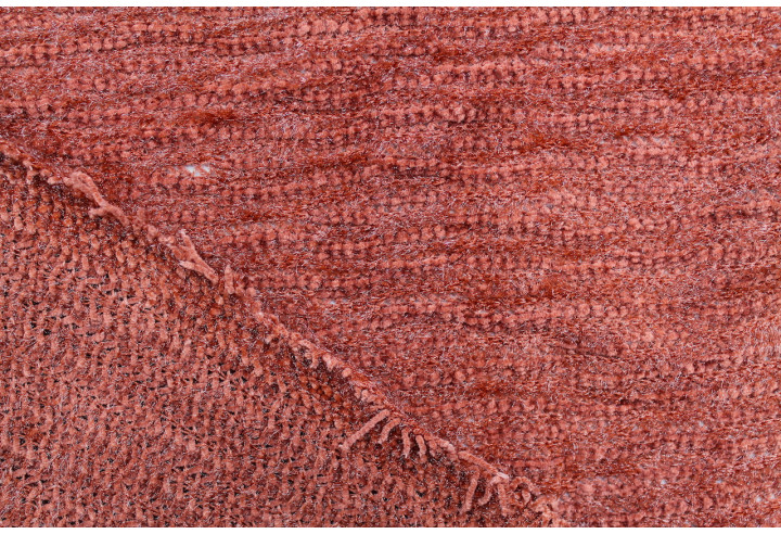 Tissu Maille Tricot à Poils Brillant Rouille -Au Mètre