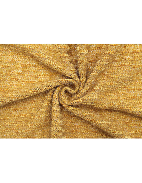 Tissu Maille Tricot à Poils Brillant Safran -Au Mètre