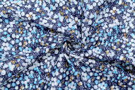 Tissu Popeline Coton Imprimé Olivier Marine -Au Mètre
