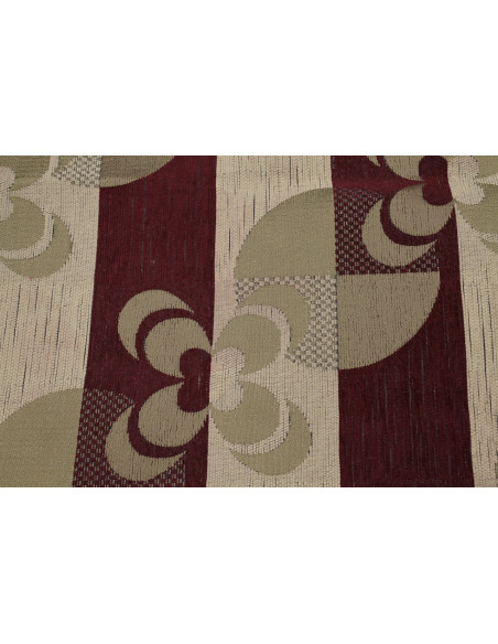 Tissu Jacquard d'Ameublement Fleur Bordeaux -Au Mètre