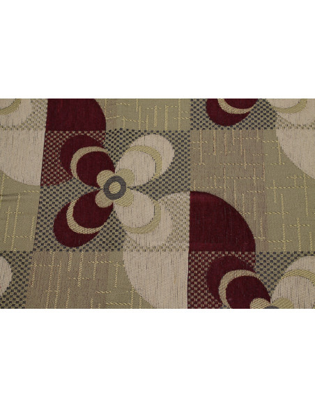 Tissu Jacquard d'Ameublement Fleur Bordeaux -Au Mètre
